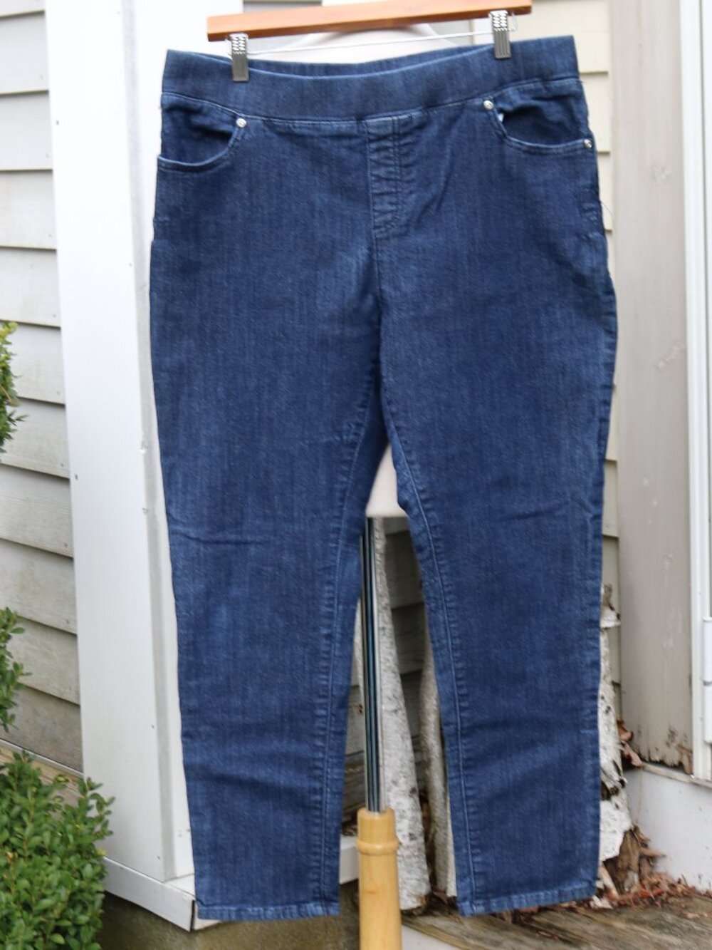 Appleseed's Petite Pull-On Stretch Cotton Blend Ankle Jeans Sz PL